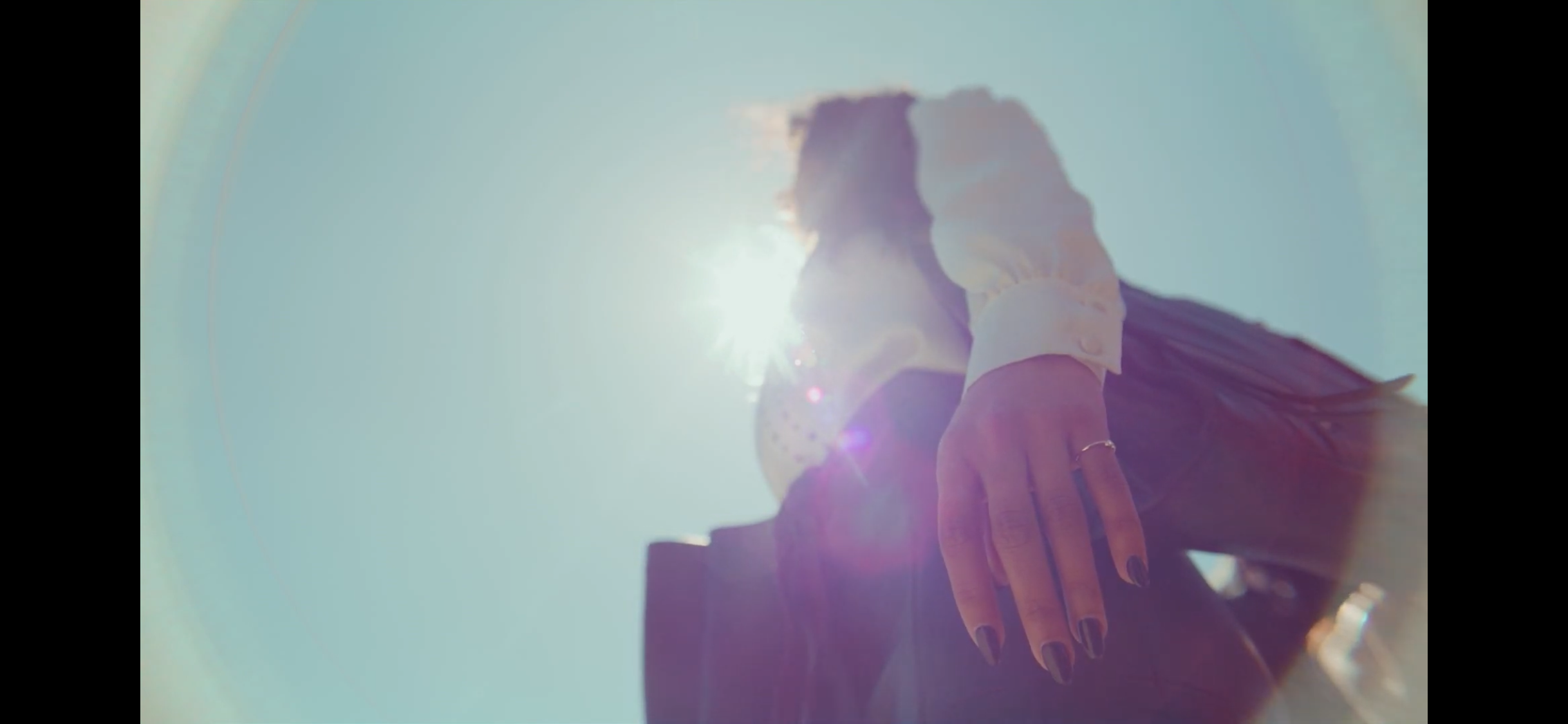 Artistic sun flare silhouette